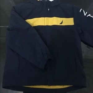 Boys Nautica jacket Navy Blue/Yellow Size XS (4)